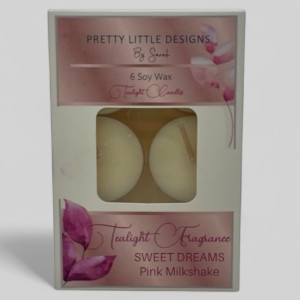 Sweet Dreams Pink Milkshake Tealights 6 Pack  